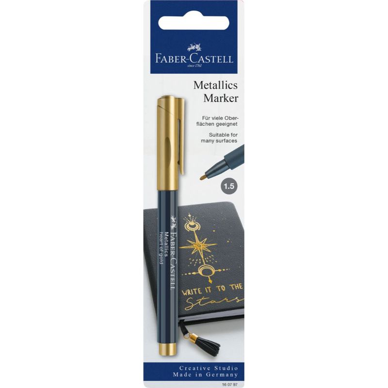 FABER-CASTELL - Marcador Multisuperficie Metallics Faber-Castell Dorado