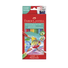 FABER-CASTELL - Lápices Acuarela x12 + Sacapunta + Pincel