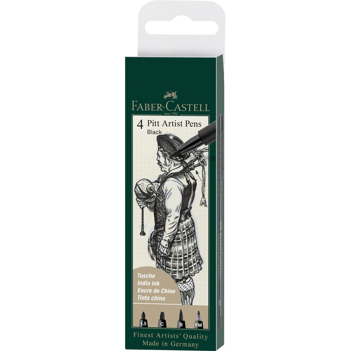 FABER-CASTELL - Rotuladores Pitt Artist Faber-Castell x4 uds. Negro