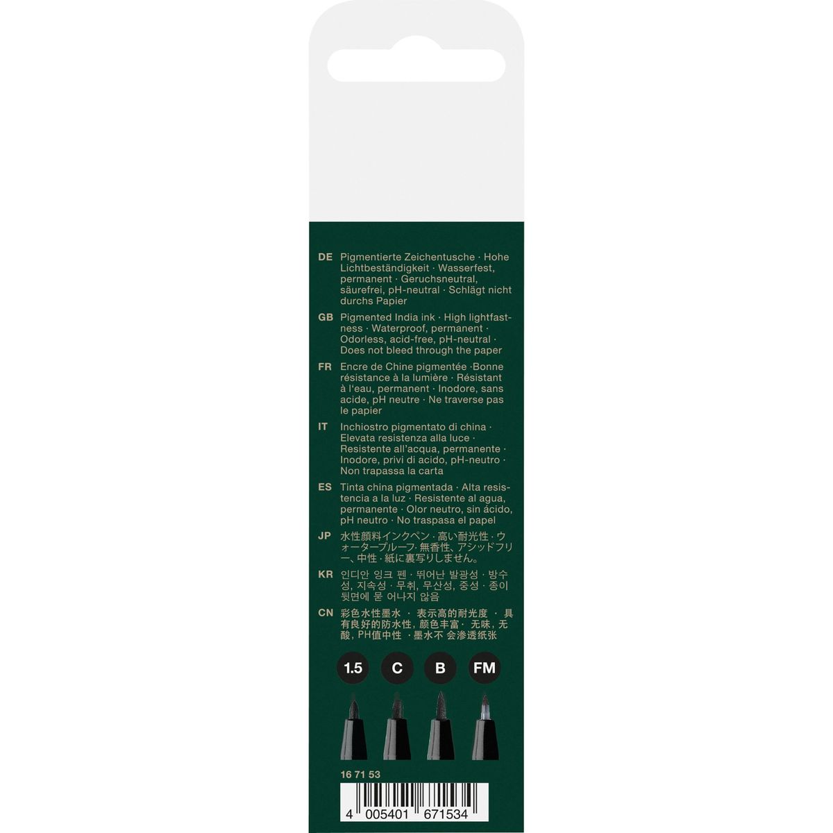 FABER-CASTELL - Rotuladores Pitt Artist Faber-Castell x4 uds. Negro