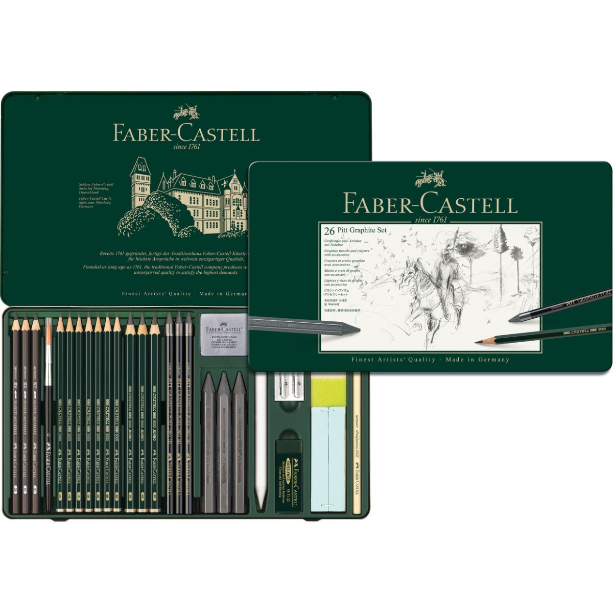 FABER-CASTELL - Lápiz Grafito Pitt Monochrome Faber-Castell x26 uds.