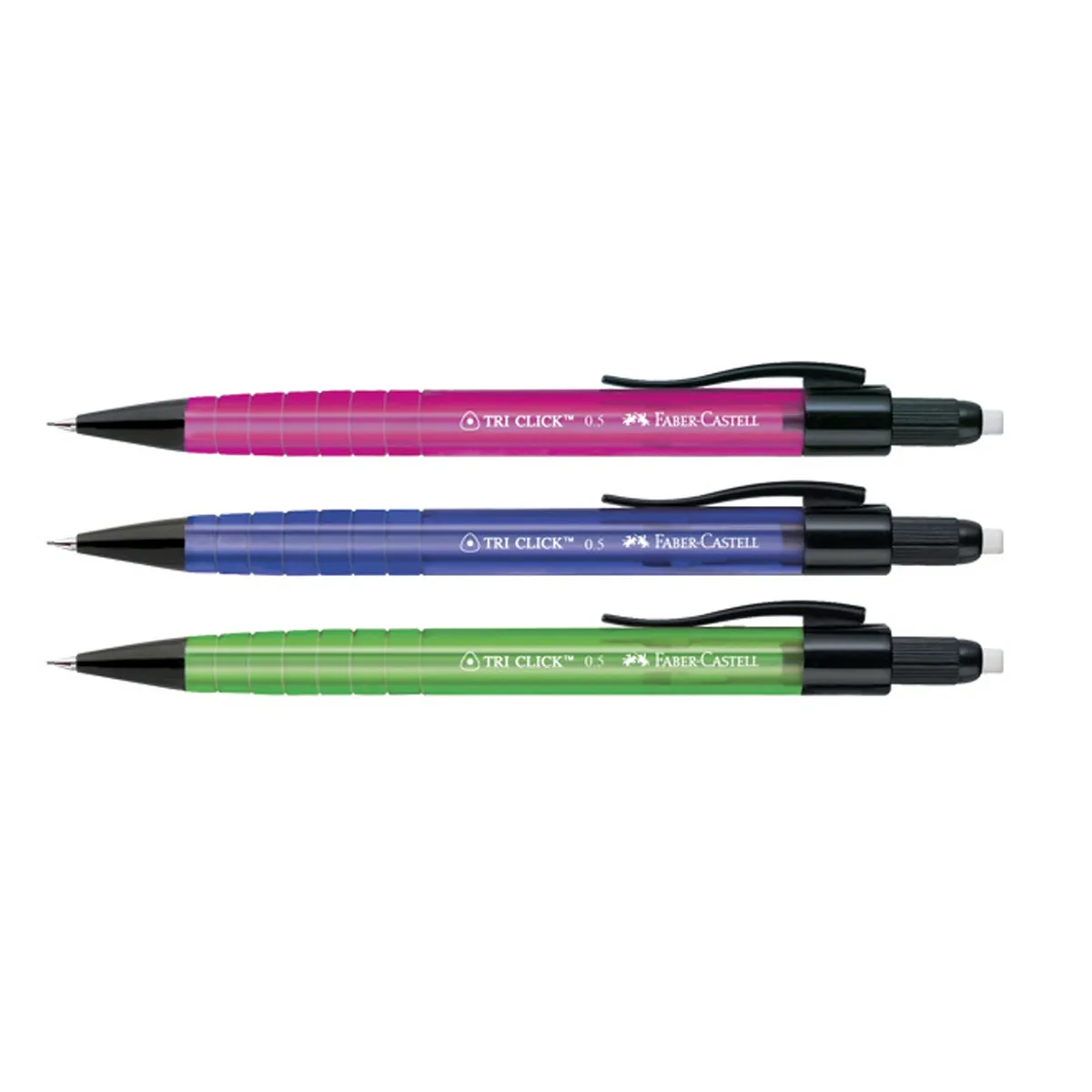FABER-CASTELL - Portaminas Tri Click Faber-Castell 0.7mm Azul + minas x1