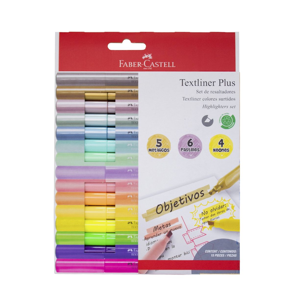 FABER-CASTELL - Destacador Textliner Plus Faber-Castell x15 Colores