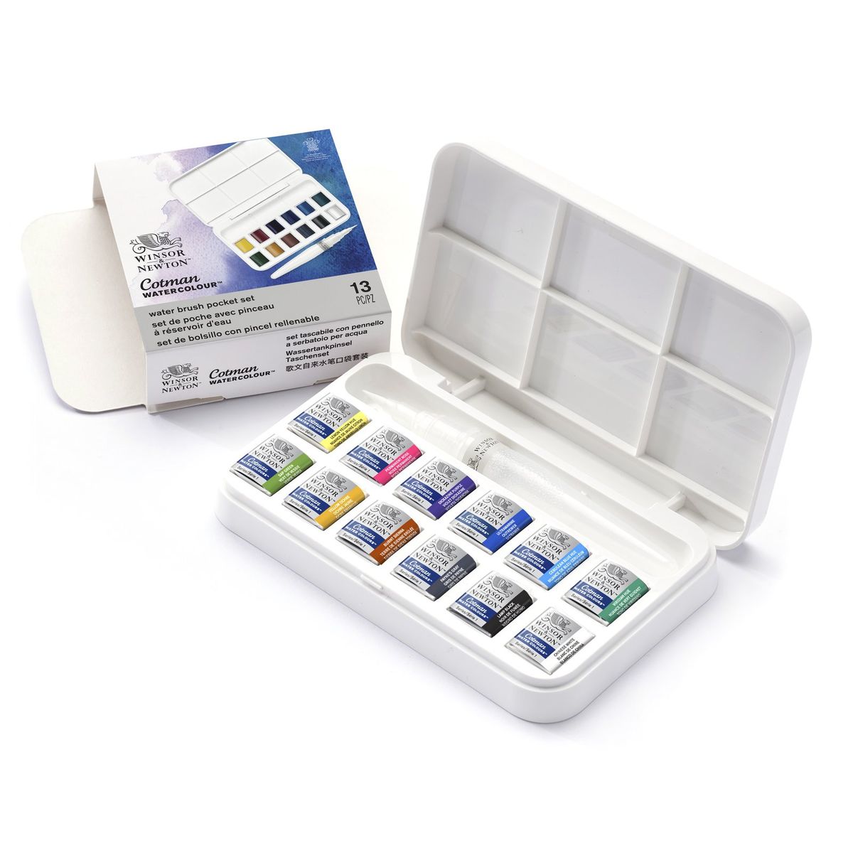 WINSOR AND NEWTON - Acuarela Cotman Winsor & Newton Set 12 Colores + Pincel