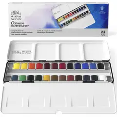 WINSOR AND NEWTON - Set Acuarelas Cotman Winsor & Newton 24 Medio Godet