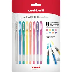 UNI BALL - Lápices Gel Uniball Signo-120 x8 Colores Pasteles