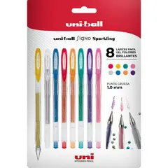 UNI BALL - Lápices Gel Uniball Signo-120 x8 Colores Brillantes