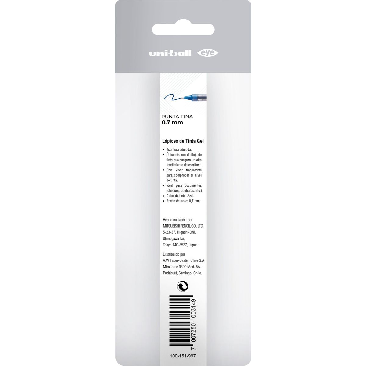 UNI BALL - Lápices Gel Uniball Eye BC x2 uds. azules