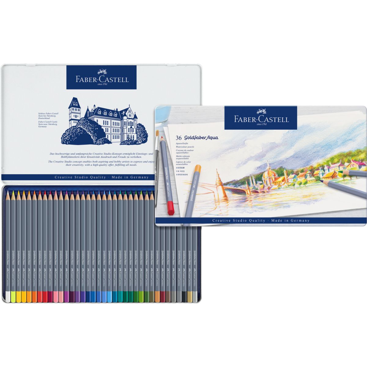 FABER-CASTELL - Lápiz Acuarelable Goldfaber Lata Faber-Castell x36 Colores
