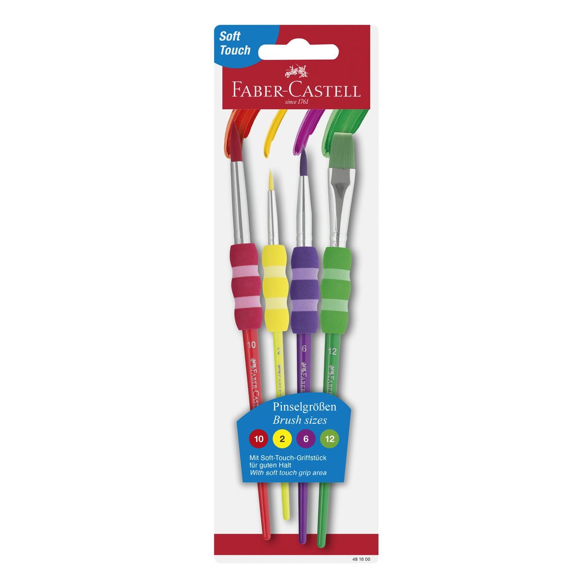 FABER-CASTELL - Pinceles Grip Soft Touch Faber-Castell x4 uds.