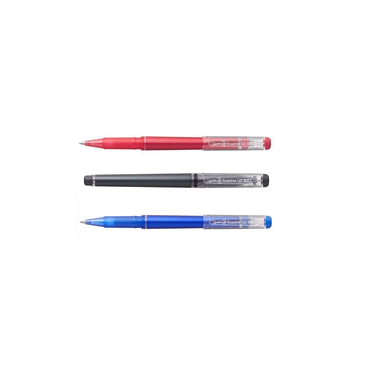 FABER-CASTELL - Lápices Gel Uniball Borrable UF-222 BC x3 azul/rojo/negro