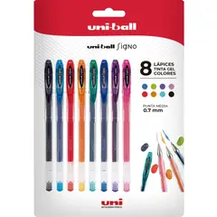 UNI BALL - Lápices Gel Uniball Signo-120 x8 Colores Regulares