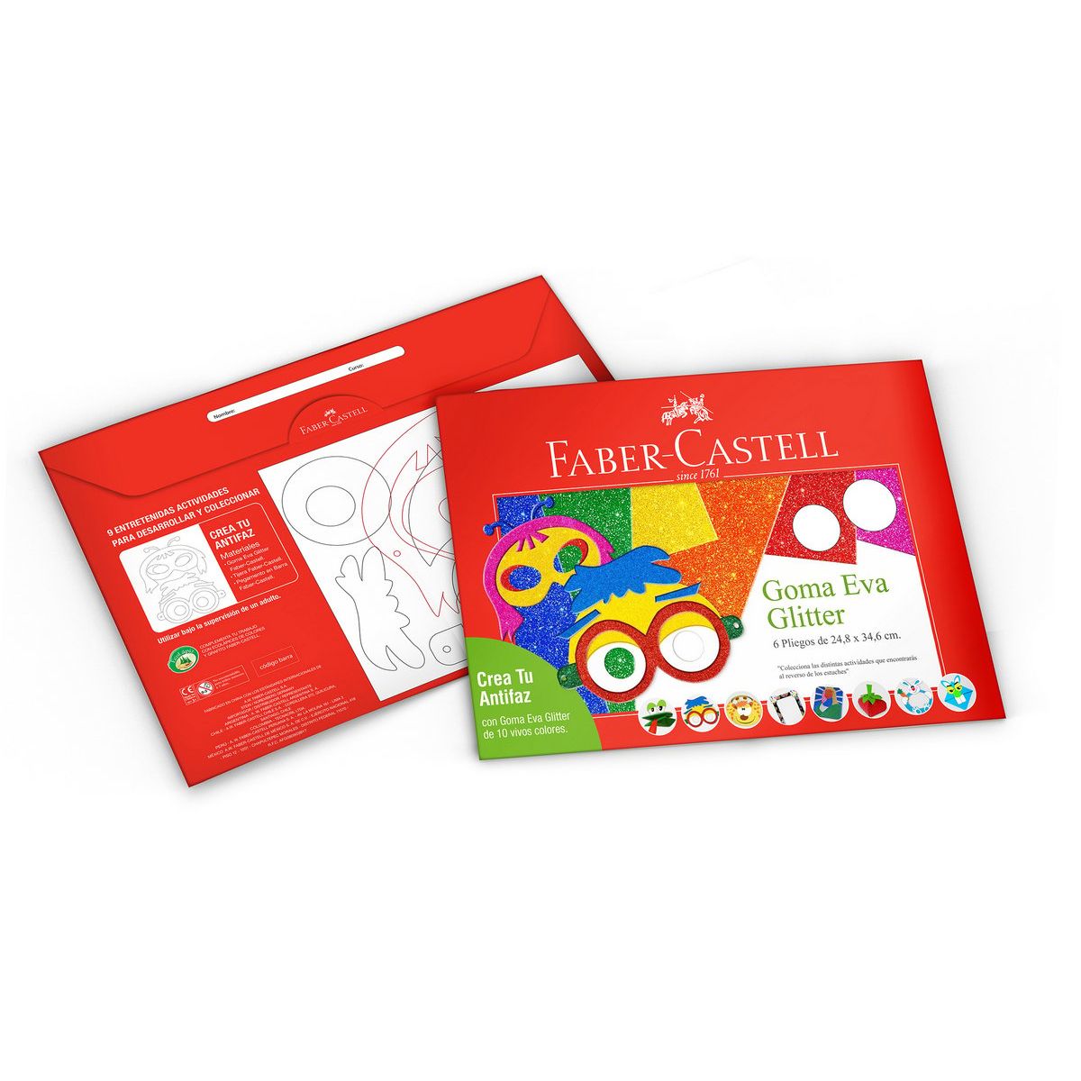 FABER-CASTELL - Goma Eva Glitter Faber-Castell x6 Pliegos