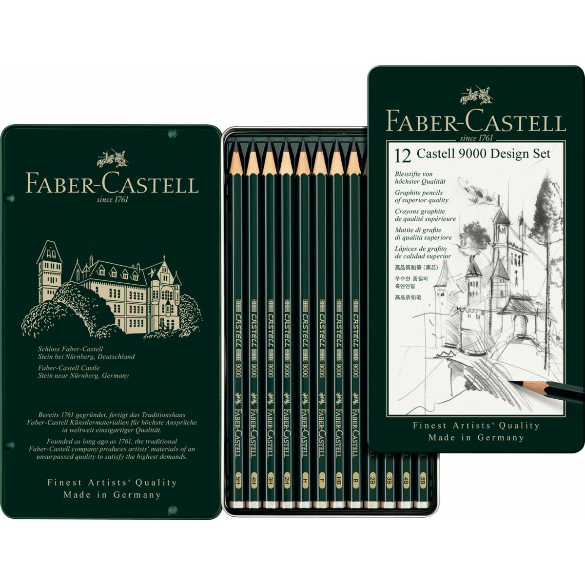 FABER-CASTELL - Lápiz Grafito Castell 9000 Diseño Faber-Castell x12 uds.