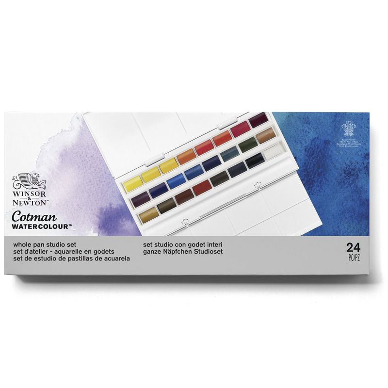 WINSOR AND NEWTON - Set de Acuarelas Cotman Winsor & Newton 24 Godets Enteros