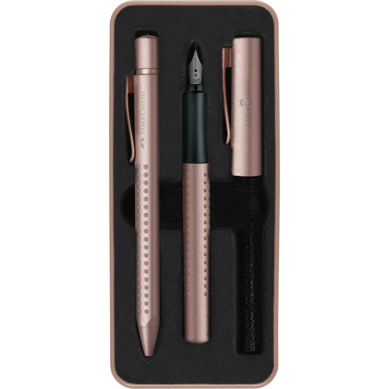 FABER-CASTELL - Pluma + Bolígrafo Grip Edition Faber-Castell Cobre Rosa