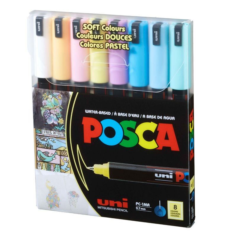 UNI POSCA - Set Marcadores POSCA 1MR 8 Colores Pastel
