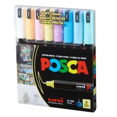 UNI POSCA - Set Marcadores POSCA 1MR 8 Colores Pastel