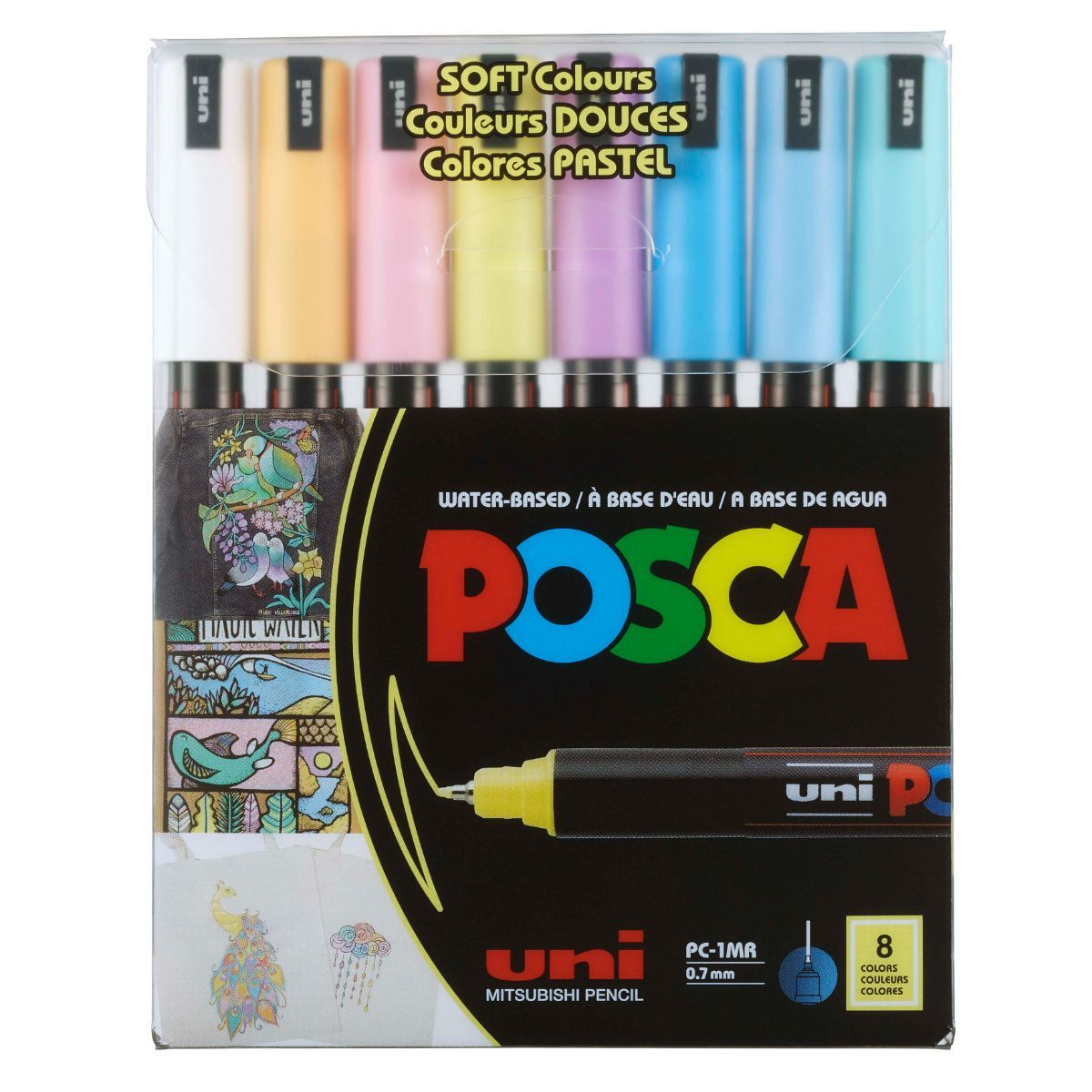 UNI POSCA - Set Marcadores POSCA 1MR 8 Colores Pastel