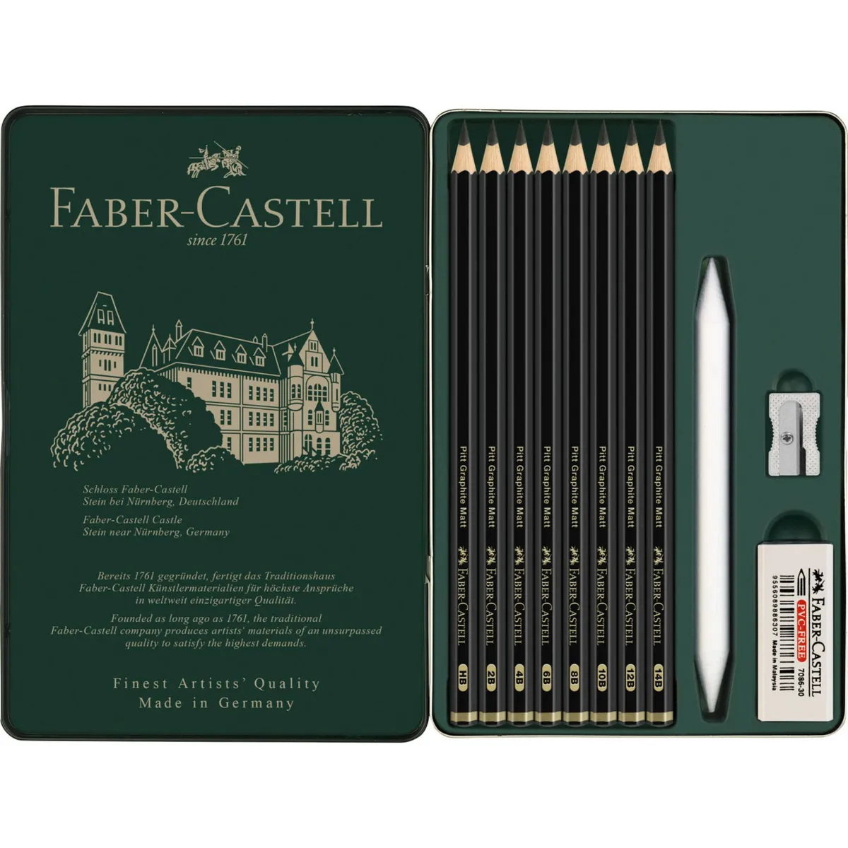 FABER-CASTELL - Lápices Pitt Graphite Matt Faber-Castell x11 uds. + Estuche