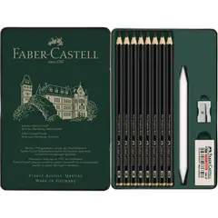 FABER-CASTELL - Lápices Pitt Graphite Matt x11 uds. + Estuche