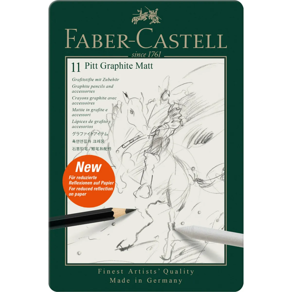 FABER-CASTELL - Lápices Pitt Graphite Matt Faber-Castell x11 uds. + Estuche