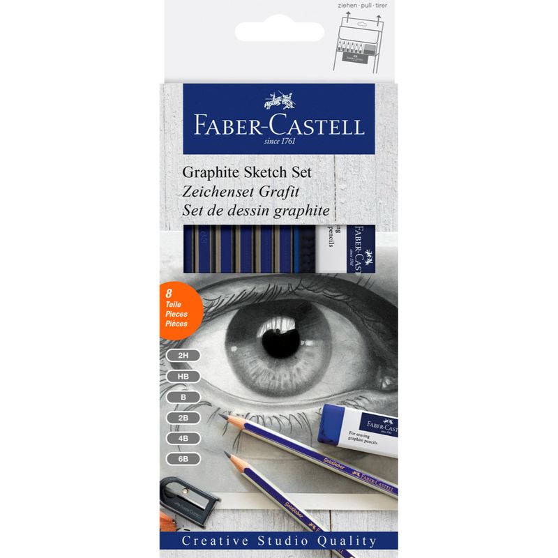 FABER-CASTELL - Set De Dibujo Grafito Goldfaber Faber-Castell 8 Piezas