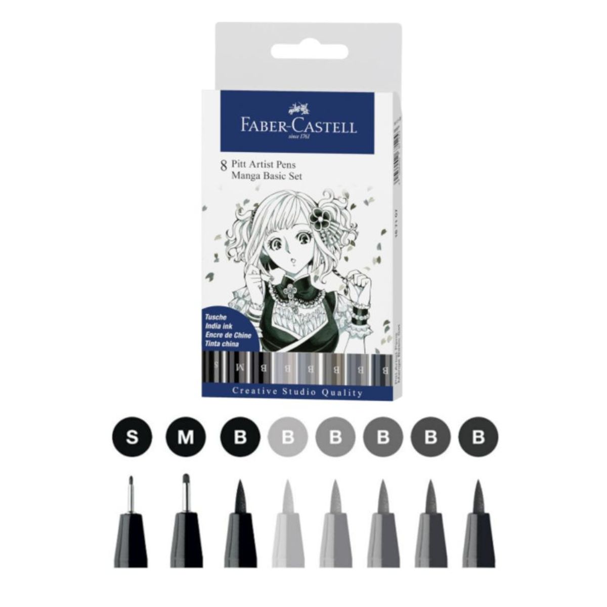 FABER-CASTELL - Rotuladores Pitt Artist Pen Manga Faber-Castell x8 uds.