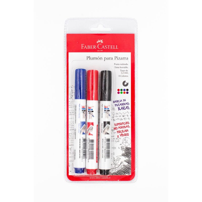 FABER-CASTELL - Marcadores para Pizarra Winner 152 Faber-Castell x3 Colores