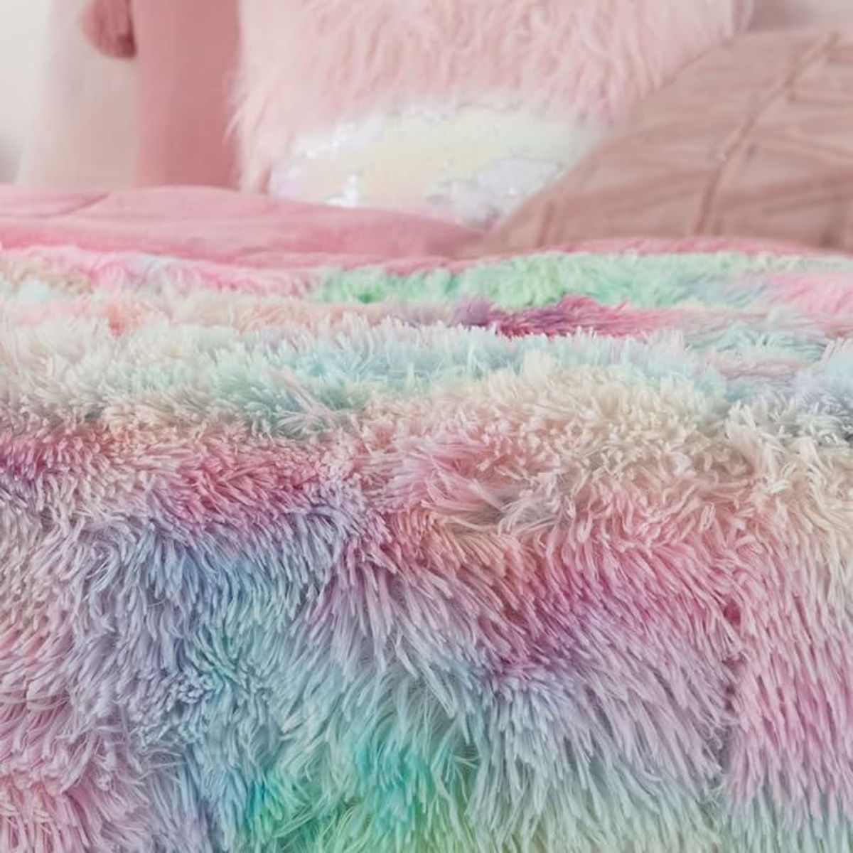 GENERICO - COBERTOR PELUDITO CON CHIPORRO MULTICOLOR 2 PLAZAS GS