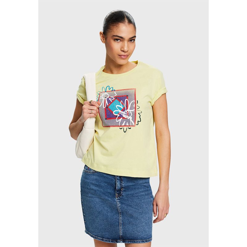ESPRIT - Polera Con Estampado Frontal Mujer Esprit ESPRIT