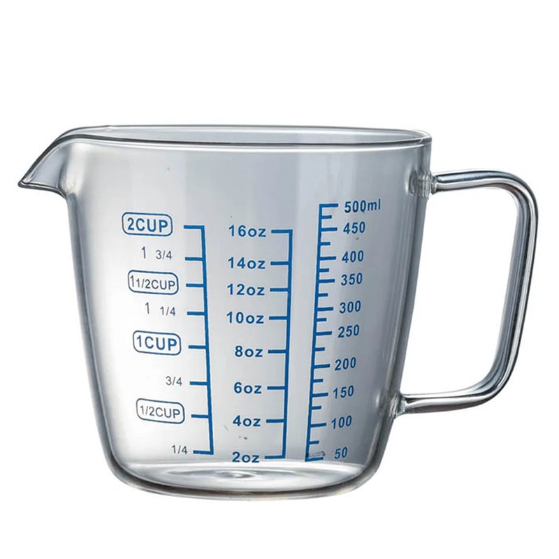 GENERICO - Taza Medidora De Vidrio, Jarra Medidora 500 Ml