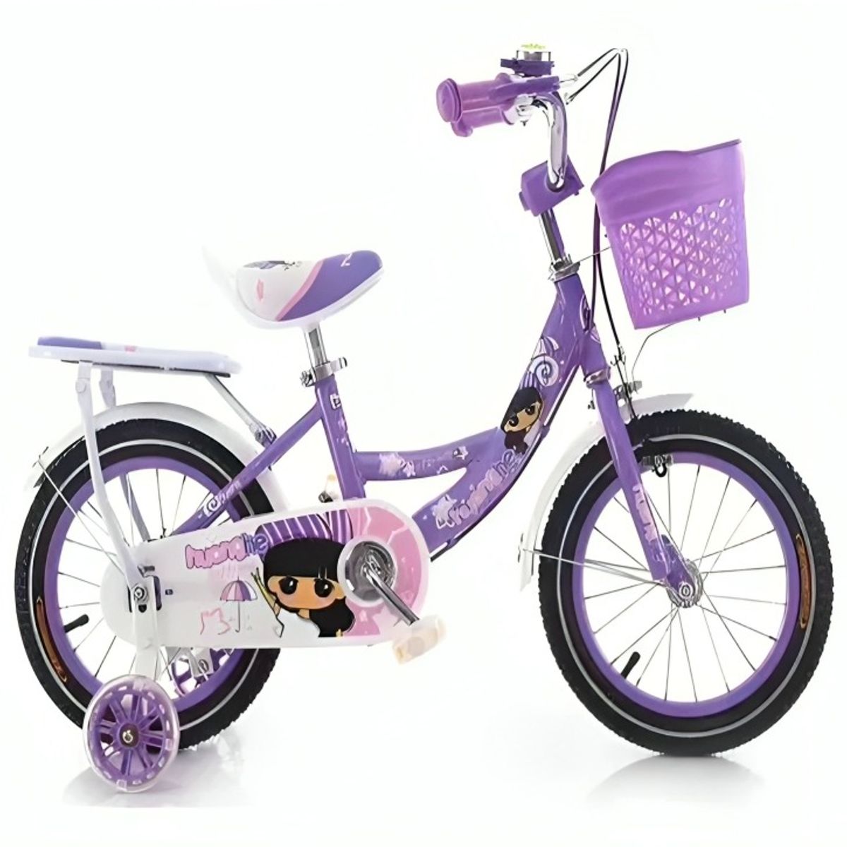 OEM - Bicicleta Infantil Con Canasto Y Ruedas De Apoyo Aro 12