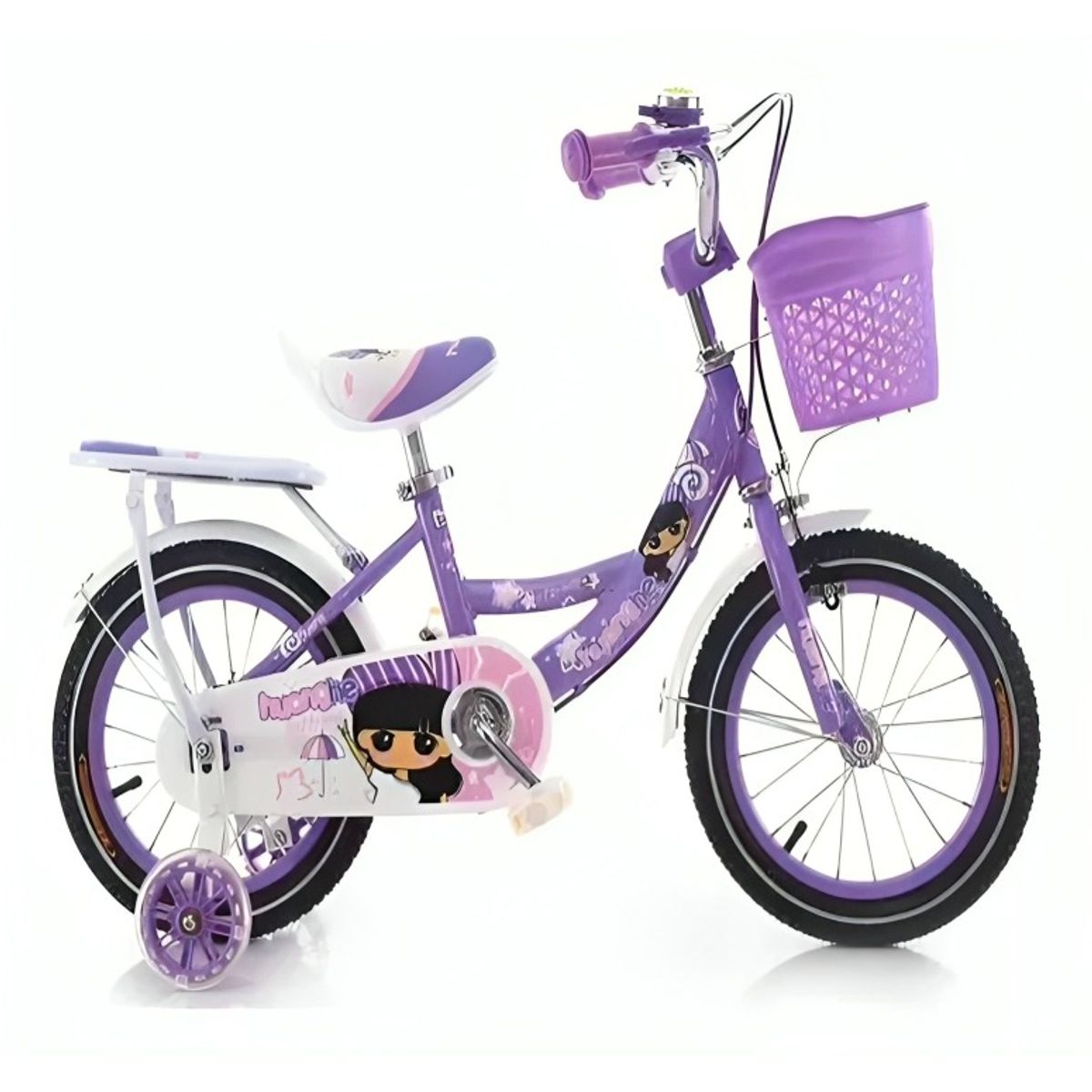 OEM - Bicicleta Infantil Con Canasto Y Ruedas De Apoyo Aro 12