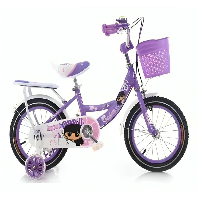 OEM - Bicicleta Infantil Con Canasto Y Ruedas De Apoyo Aro 12