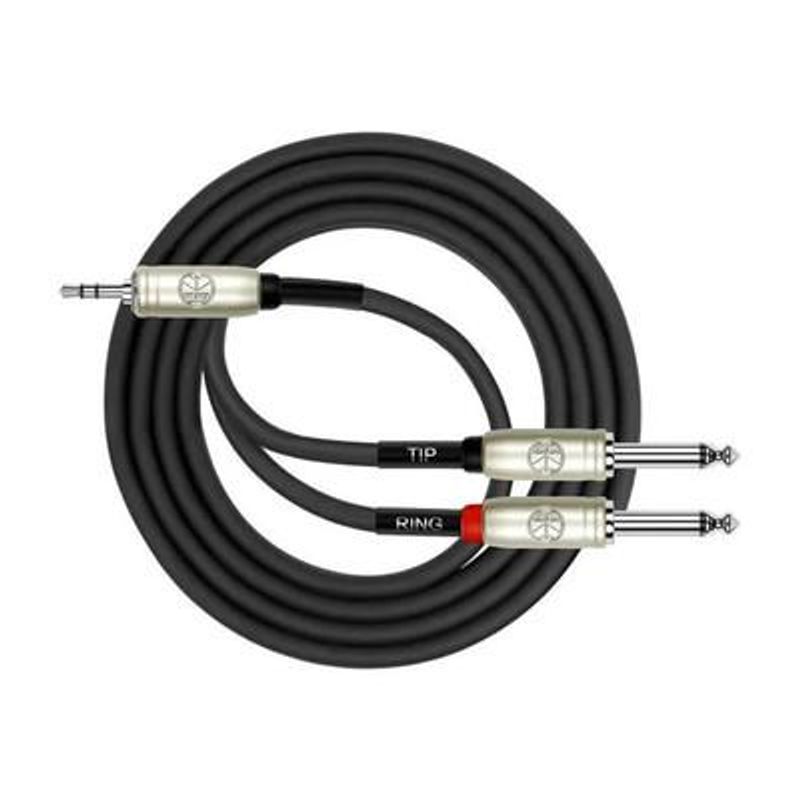 KIRLIN - Cable de Audio 3,5mm a 2x6,3mm Kirlin Y-362PRL/BK 3M - Negro