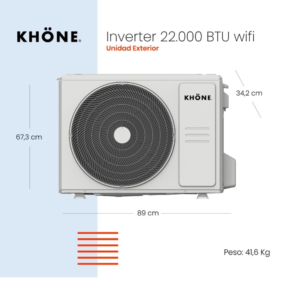KHONE - Aire acondicionado tipo split de 22000 btu KHONE Inverter