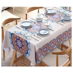 COMPRAPO - Mantel Antimanchas Mod. Orange Mandals 140 X 220 Cm Rectangular