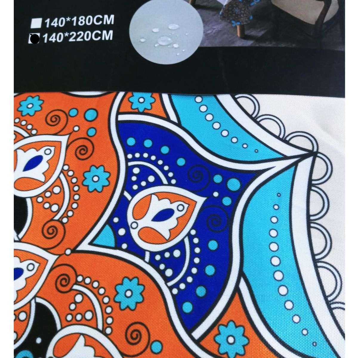 COMPRAPO - Mantel Antimanchas Mod. Orange Mandals 140 X 220 Cm Rectangular