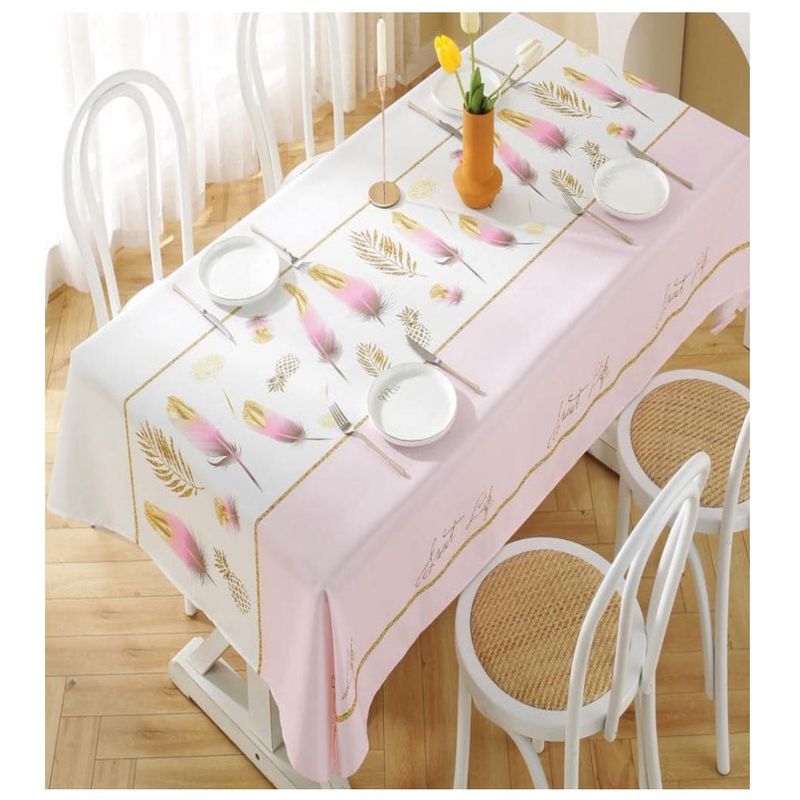 GENERICO - Mantel Antimanchas Mod. Swett Life Rosa 140 X 220 Cm Rectangular
