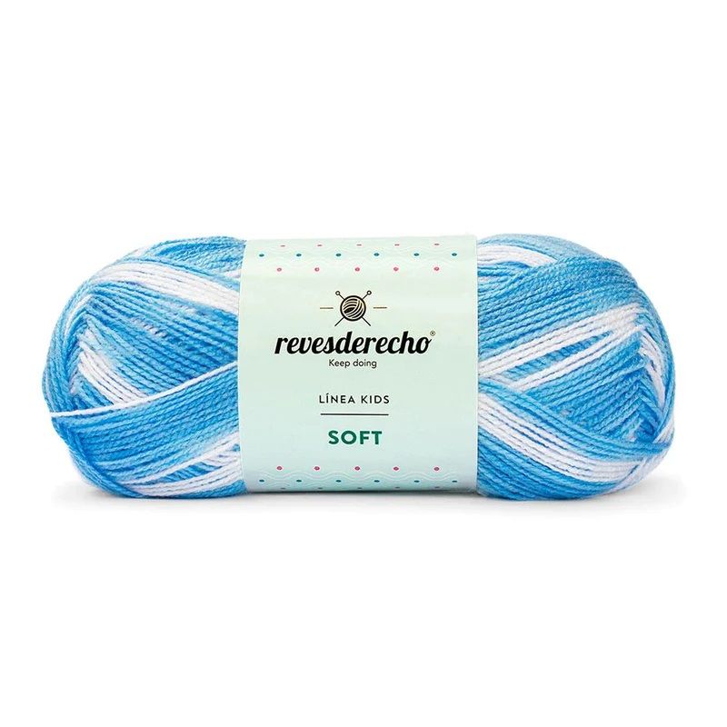 REVESDERECHO - Lana Soft Mix 100grs - Celeste 0005