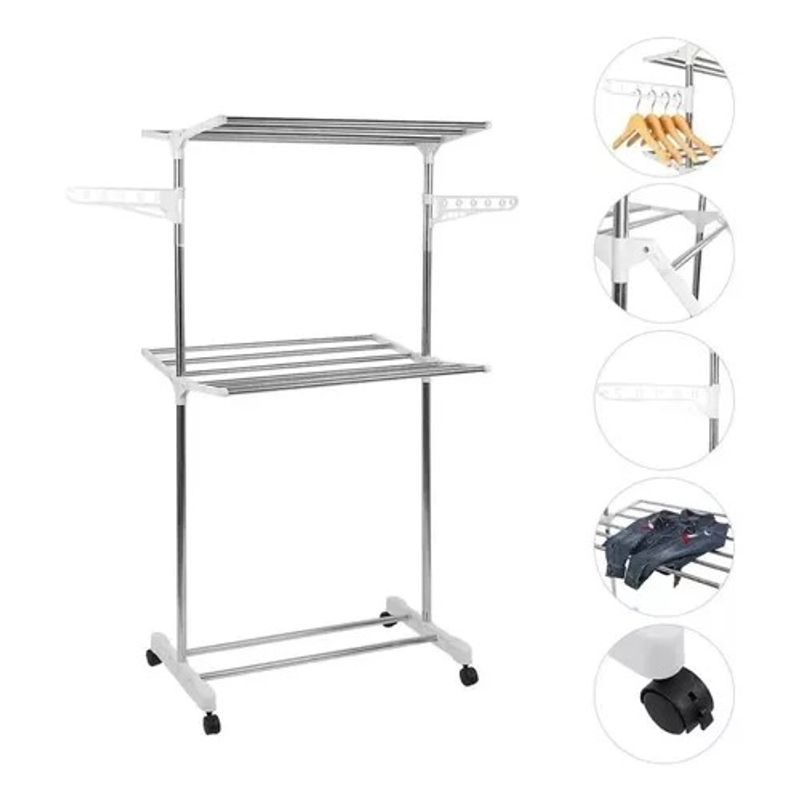 GENERICO - Tendedero Movil Plegable Para Ropa En Inox