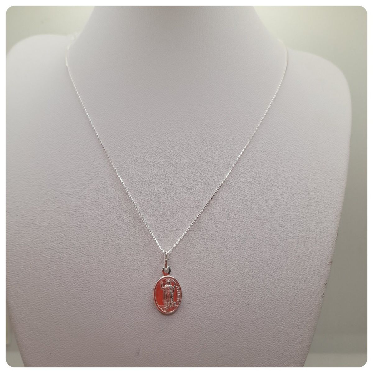 CAT JOYAS - Cadena con medalla de San Expedito 14mm de plata fina 925