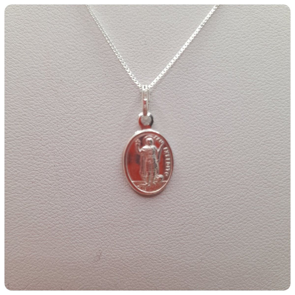 CAT JOYAS - Cadena con medalla de San Expedito 14mm de plata fina 925