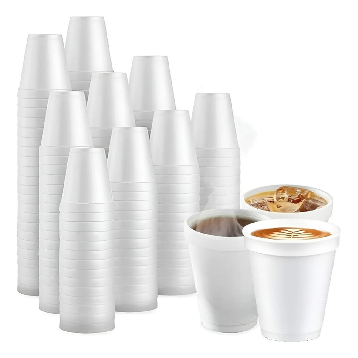 PASTELERIUS - X100 Vasos Desechables Vasos Plumavit Termico Vaso 6oz177ml Bebidas Calientes Vasos De Plumavit Cafe