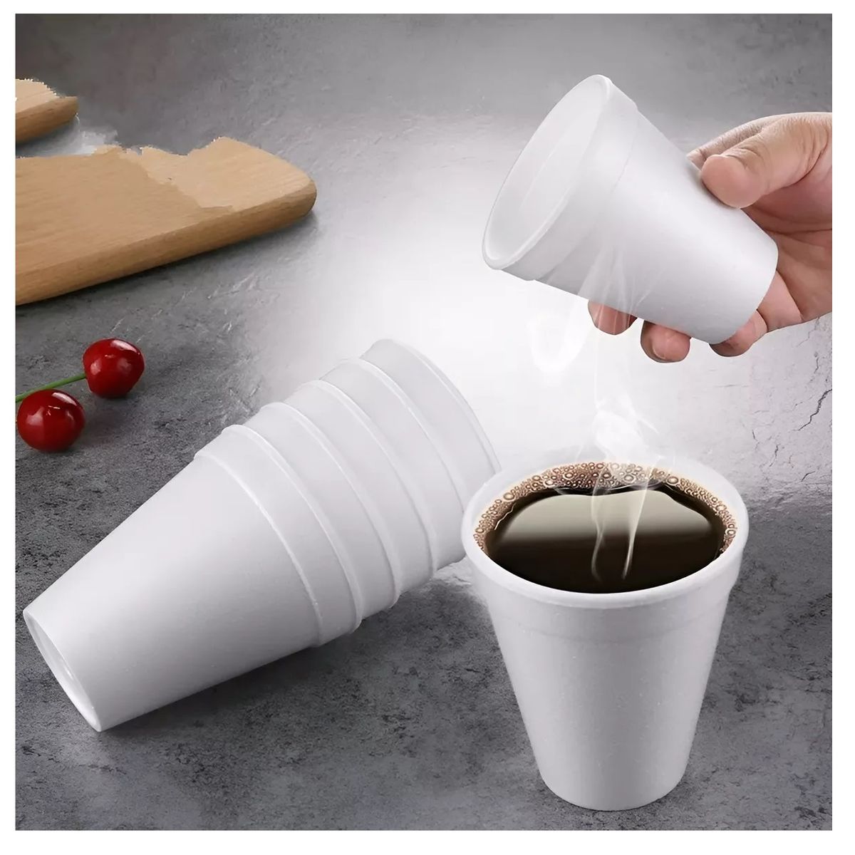 PASTELERIUS - X100 Vasos Desechables Vasos Plumavit Termico Vaso 6oz177ml Bebidas Calientes Vasos De Plumavit Cafe