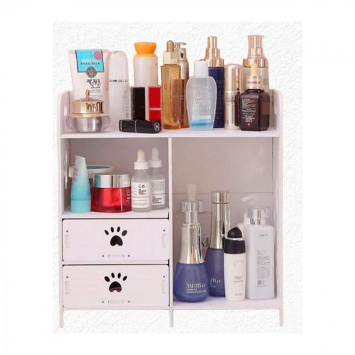 GENERICO - Mueble estante Organizador Blanco con Cajones Huella - 29cm de Alto