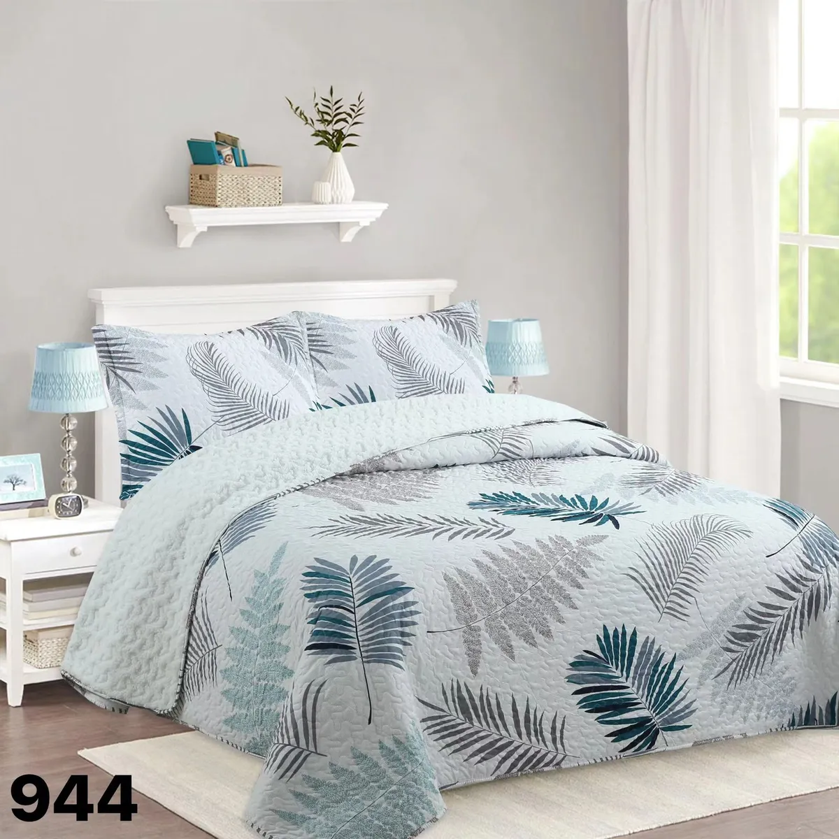 GENERICO - Cubrecama Sherpa 2 Plazas - Crema Hojas M944