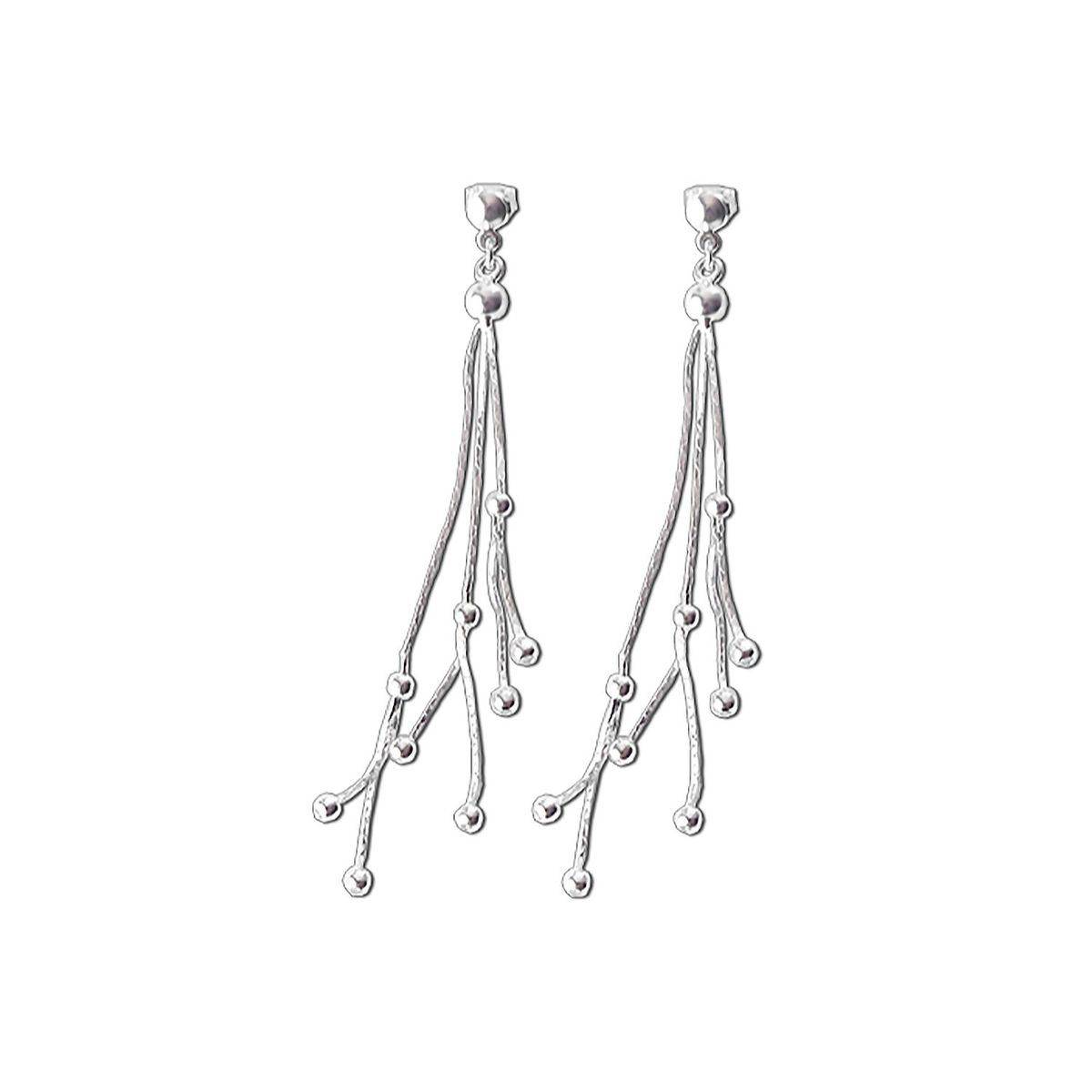 MABELITA - Aros De Plata 925 Largos Con Puntos