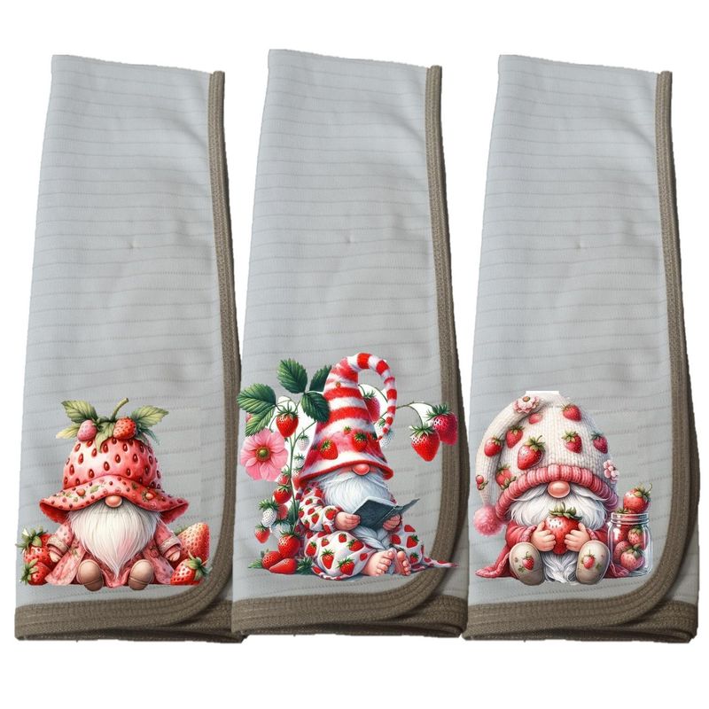 DCOBRE - Pack 3 Paños de Loza grueso con Cobre, Duende Frutillas